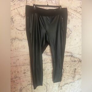 Old Navy Active Moto Black Pleather Leggings 3X